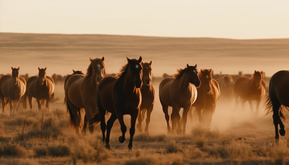 Stryder Motorfreight USA running-stallion-tranquil-meadow-sunset-generated-by-ai Services  